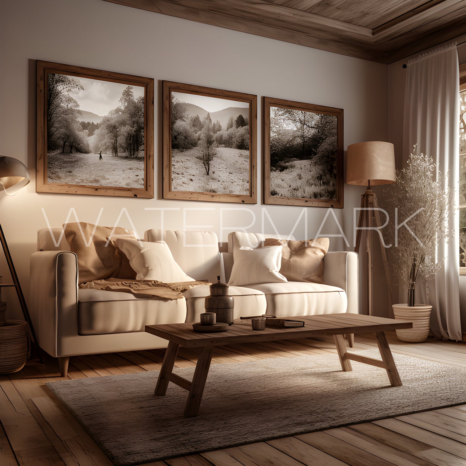 12 Boho Style Living Room Bundle, Wall Art Mockup, Picture Frame Mockup