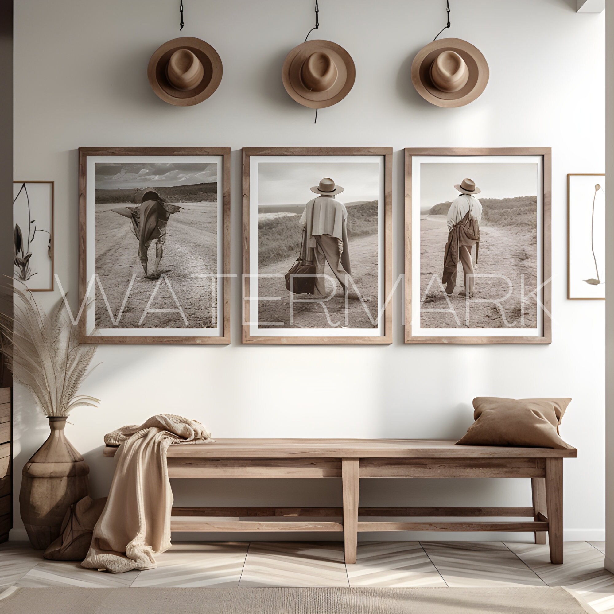 8 Boho Style Entryway Mockup Wall Art Mockup Bundle Picture Etsy