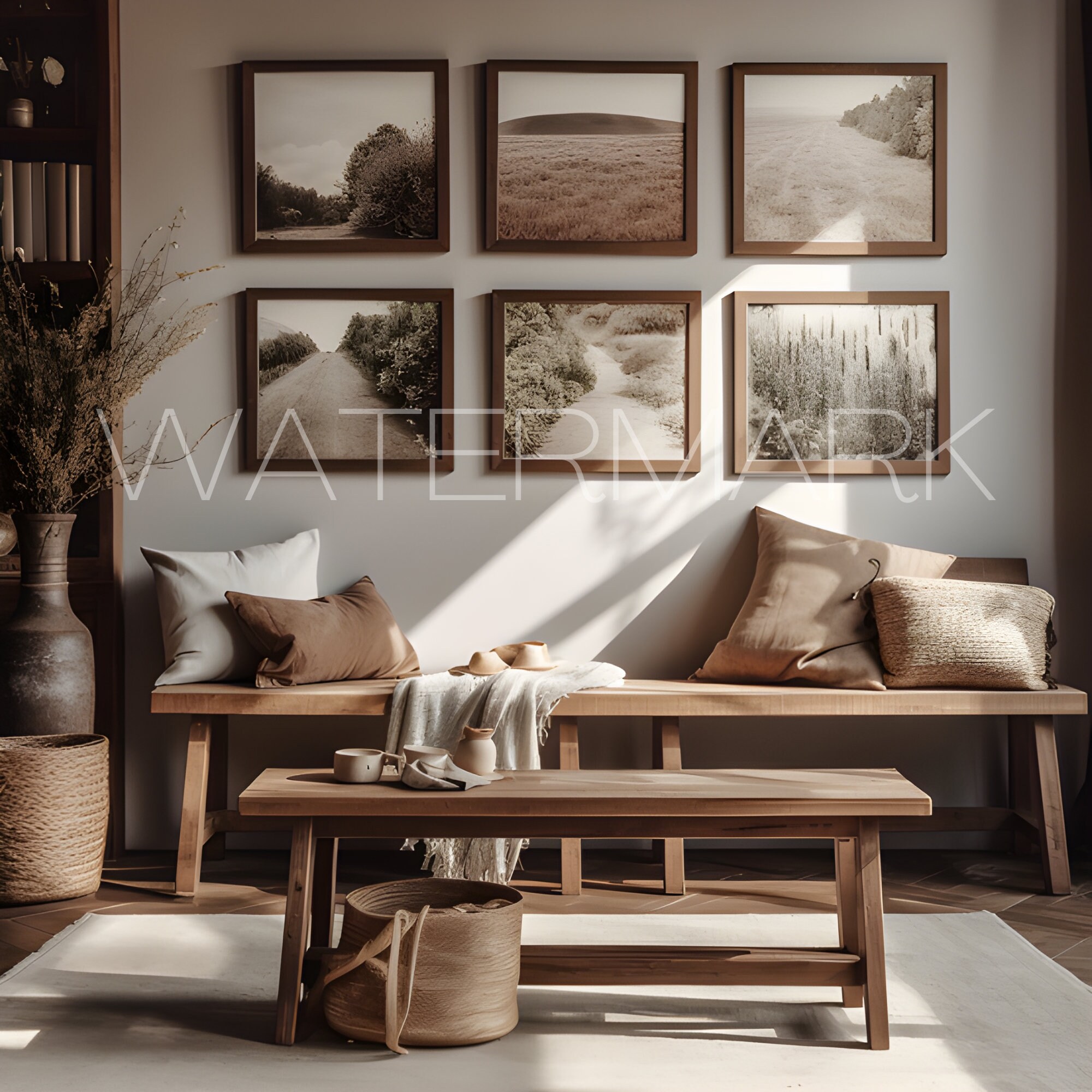 8 Boho Style Entryway Mockup Wall Art Mockup Bundle Picture Etsy