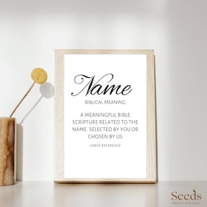 Name Meaning Sign, Custom Name Print, Christian Name Meaning with Bible Verse, Personalized Gift for Baptism, Custom Name Gift
