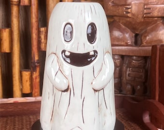 Boo! Ghost Halloween Tiki Mug 24 Oz 6.25" Tall Trick Or Treat Ceramic Mug New