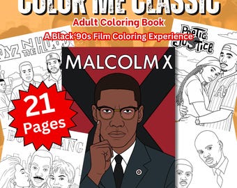 Color Me Classic: ’90s Film-Inspired Adult Coloring Pages (Digital Download)