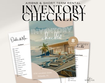 Inventory Checklist for Beach Rental Property, Airbnb, Vrbo, Editable Canva Template, Vacation Rental Management, Printable, VRBO Sheet,