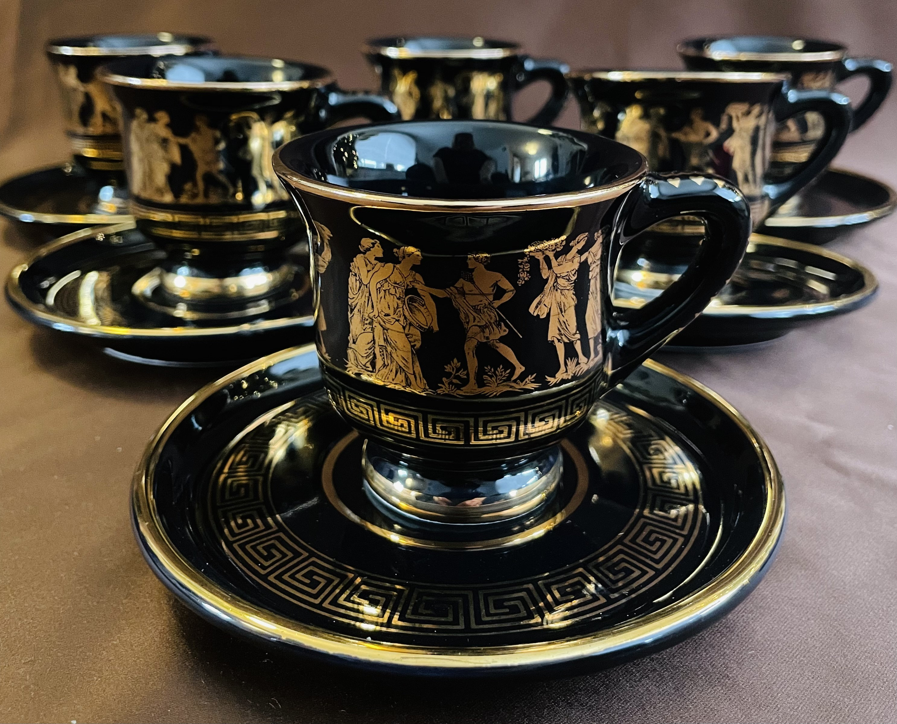 ギリシャ食器セット　24kGOLD柄 ギリシャ食器セット 24kGOLD柄