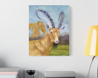 16"x20" Capricorn Painting, Astrology Canvas, Zodiac Canvas, Capricorn Birthday, Gift Zodiac Gift for Capricorn, Gift for Her, Gift for Him