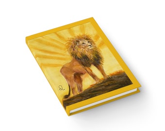 Leo Journal with Original Art, Horoscope Gift for Leo Season, Illustrated Zodiac Notebook, Gift for Her, Gift for Him