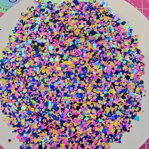 Sachet de 54 g de paillettes rondes à pois, de confettis, de paillettes artisanales, de paillettes pour résine, de paillettes pour slime, de nail art, de grosses paillettes, de paillettes arc-en-ciel.
