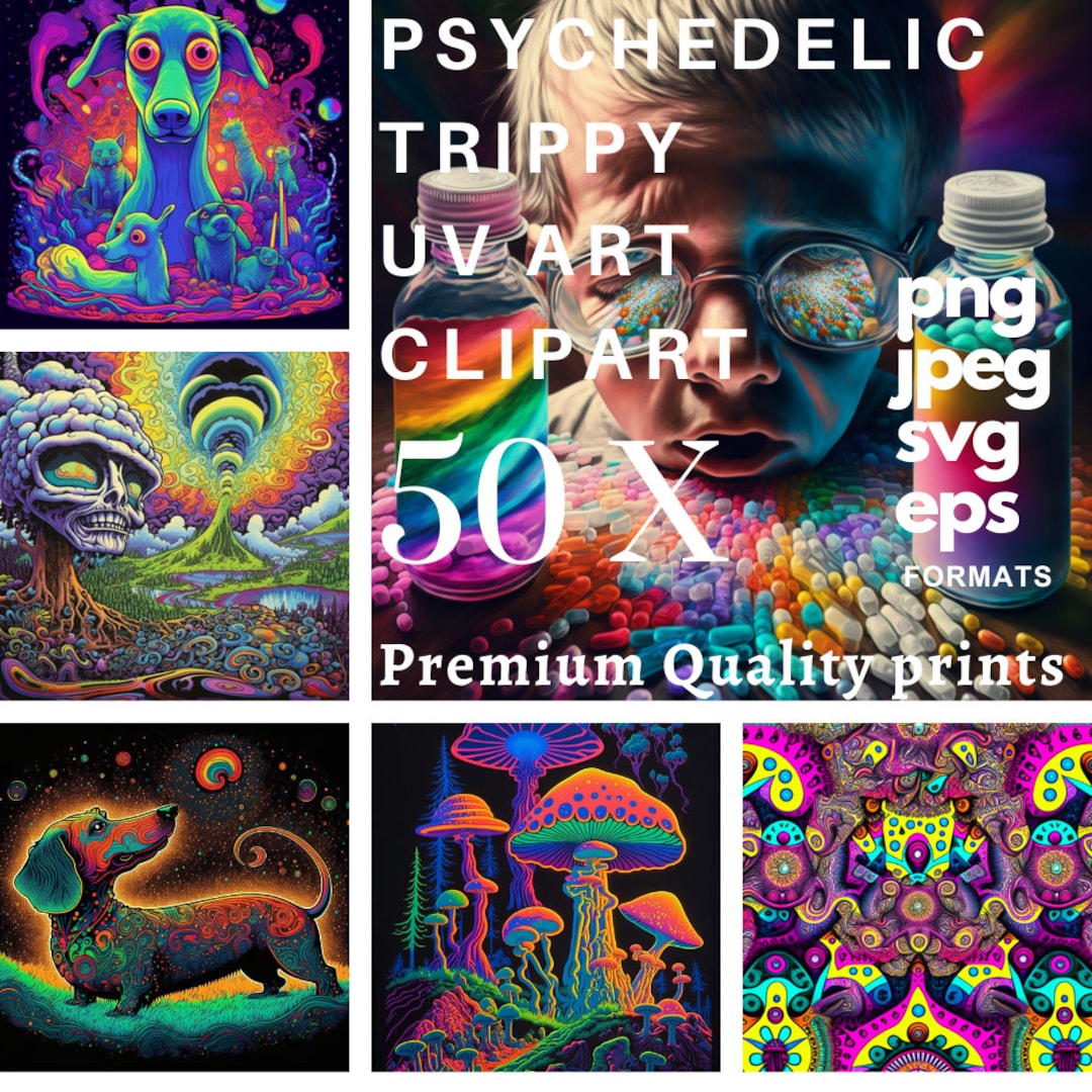 Psychedelic Mushroom Clipart,psychedelic Clip Art,animal Clipart,trippy ...