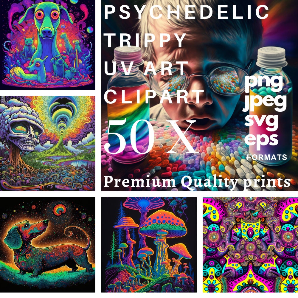 Psychedelic Mushroom Clipart,psychedelic Clip Art,animal Clipart,trippy ...