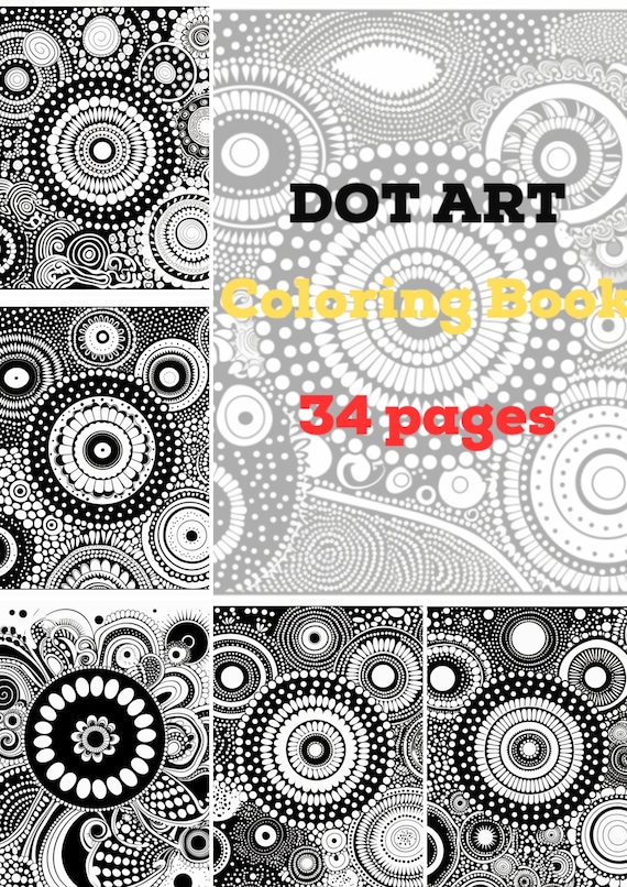 Australian Indigenous/aboriginal Dot Art Colouring Book,34 Pages,printable  Colouring Sheets,a4 Size-adults & Children ,digital Download PDF 