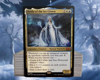 Baraja MTG Commander Baraja EDH Hylda de la Corona Helada 100 Cartas Mágicas Baraja Personalizada Tapping Azorius Wilds of Eldraine