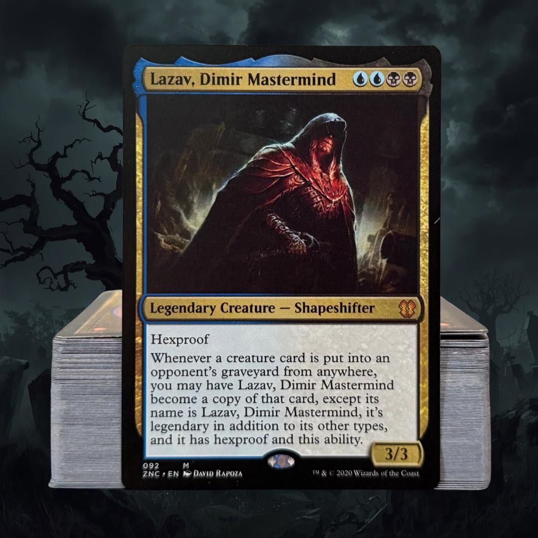 mtg dimir cards Magic The Gathering - Lazav, Mastermind (174) if three or more cards were put into your graveyard from anywhere other than the battlefield this turn GUILDS OF RAVNICA - The