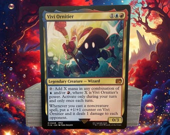 vivi ff mtg card Ornitier [321] [Borderless] [FINAL FANTASY] [Foil]  Face to Face Games Whenever you cast a noncreature spell Vivi Ornitier MTG - Magic: