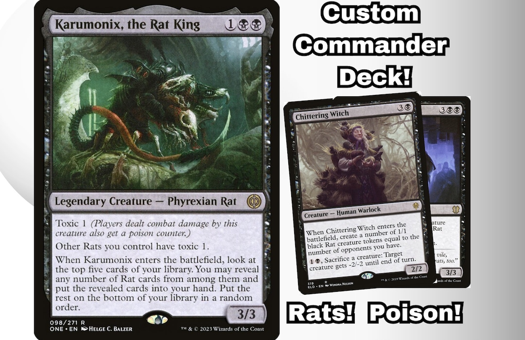 MTG Commander Rat Deck EDH Deck Karumonix, the Rat King 100 Magic Cards Custom Deck Rats Tribal