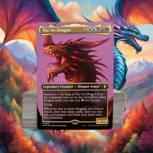 MTG Commander Dragon Deck EDH Deck El Ur-Dragón 100 Cartas Mágicas Baraja Personalizada Dragones Poderosos