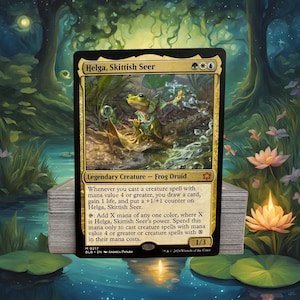MTG Commander Deck EDH Deck Commander Helga, Skittish Seer 100 Magic Cards Custom Deck Bloomburrow Frog Bant Creatures Deck