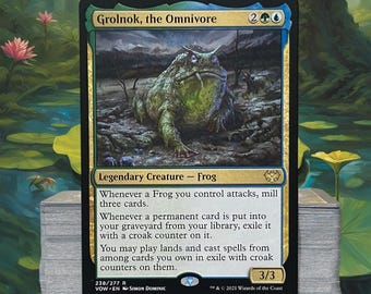 Mazo de comandante MTG Mazo EDH Grolnok, el omnívoro 100 cartas mágicas Mazo personalizado Ranas Baraja de ranas Simic automolidas