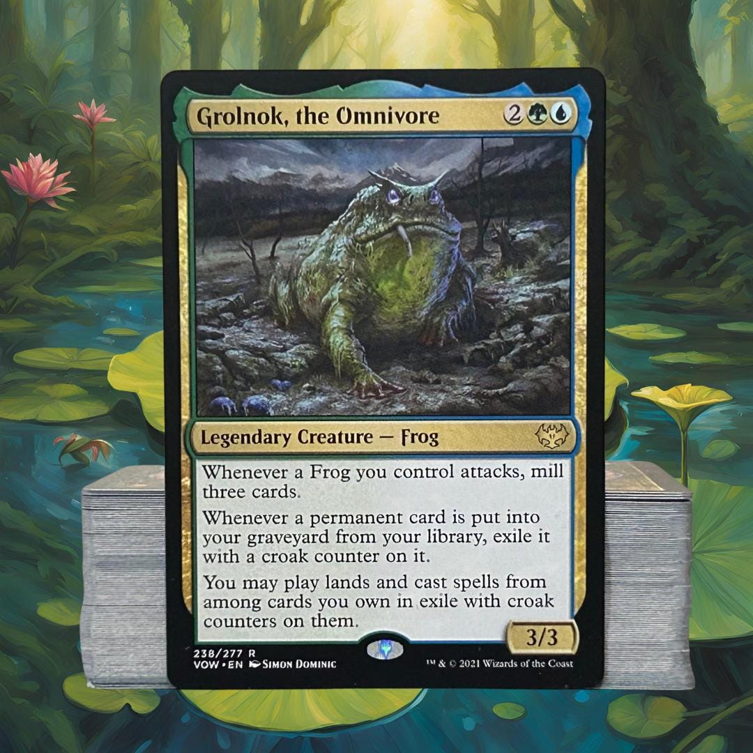 mtg frog card sleeves Frog Wizard Playmat – Inked Gaming main image 0
