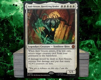 Mazo de comandante MTG Mazo EDH Anti-Venom, sanador horroroso 100 cartas mágicas Mazo personalizado Spider-Man de Marvel