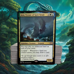 MTG Commander Deck EDH Deck Aesi, Tyrant of Gyre Strait 100 Magic Cards Custom Deck Lands Landfall Simic image 1