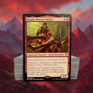 MTG Commander Deck EDH Deck Magda, Brazen Outlaw 100 Magic Cards Custom Deck Dwarf Deck Dwarves Dragons Artifacts Treasure