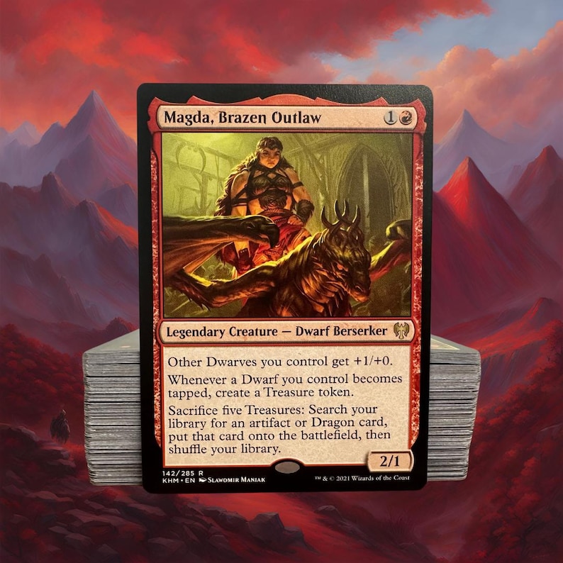 MTG Commander Deck EDH Deck Magda, Brazen Outlaw 100 Magic Cards Custom Deck Dwarf Deck Dwarves Dragons Artifacts Treasure image 1