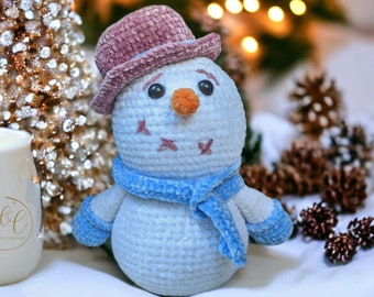 Bonhomme de neige au crochet, motif de Noël sans couture, adapté aux débutants - PDF uniquement