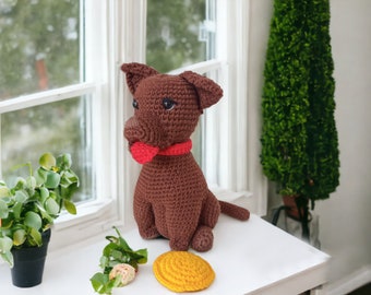 CROCHET Amigurumi Patrón Perro Marrón Realista 6 pulgadas de alto - Sólo PDF