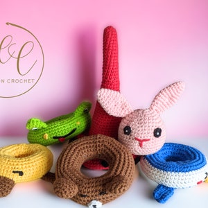 Juguete de apilamiento de animales de ganchillo / DESCARGA INSTANTE /Seis animales / Lindo juguete Amigurumi / Patrón de ganchillo / Patrón de juego de ganchillo / Juego Montessori imagen 2