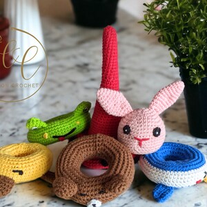 Juguete de apilamiento de animales de ganchillo / DESCARGA INSTANTE /Seis animales / Lindo juguete Amigurumi / Patrón de ganchillo / Patrón de juego de ganchillo / Juego Montessori imagen 6