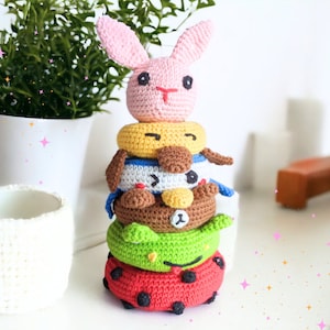 Crochet Animal Stacking Toy | INSTANT DOWNLOAD |Six Animals | Cute Amigurumi Toy | Crochet Pattern | Crochet Game Pattern | Montessori Game