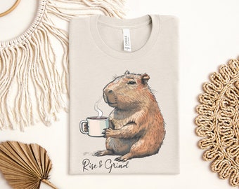 Capybara Coffee T-Shirt: Funny Animal Graphic Tee