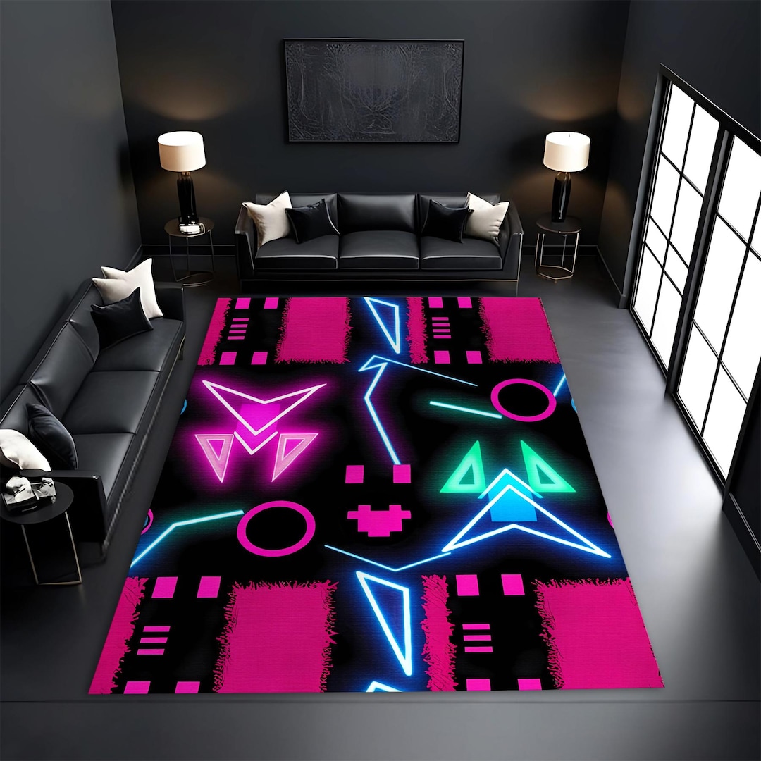 Cyperpunk Rug Neon Cyberpunk Rug: RGB Gaming Room Decor, Esports Mat - Etsy