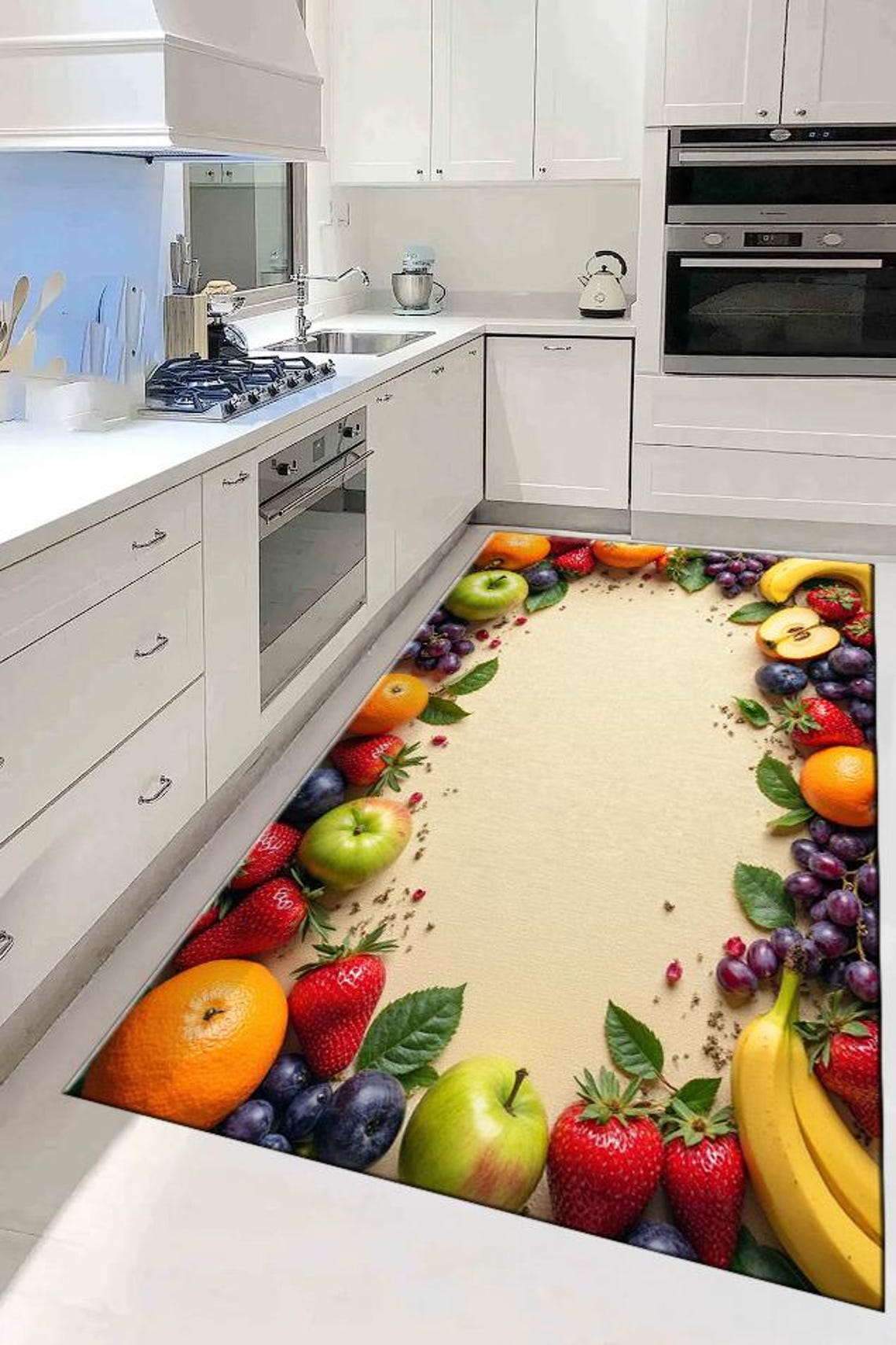 Fruit Kitchen Rug: Colorful Food Theme, Non-slip Washable Mat - Etsy