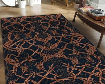 Celtic Knot Area Rug: Gothic Viking Nordic Decor