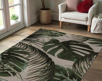 Tropischer grüner Blatt-Teppich: Sommer-Dschungel Botanisches Wohndekor