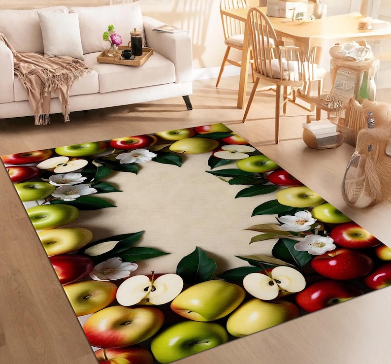 Apple Kitchen Rug: Vibrant Fruit-themed Non-slip Floor Mat - Etsy
