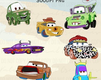 Cars Toy Story Mash Up Hand Drawn Clipart