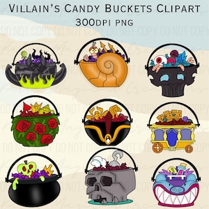 Clipart dibujado a mano de cubos de dulces de villano imagen 1