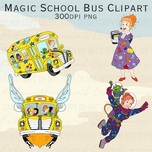 Magic School Bus Hand Drawn Clipart