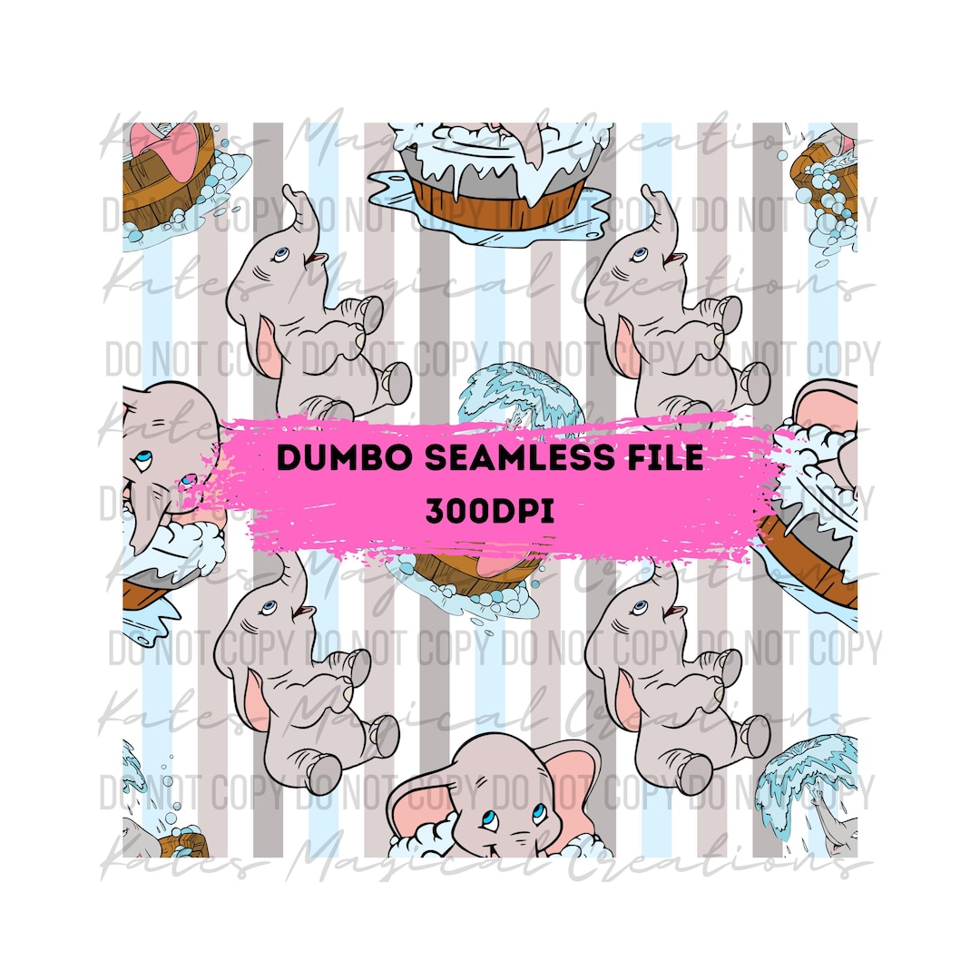 Dumbo Cute Seamless Pattern. Digital Paper. DIGITAL DOWNLOAD Printable ...