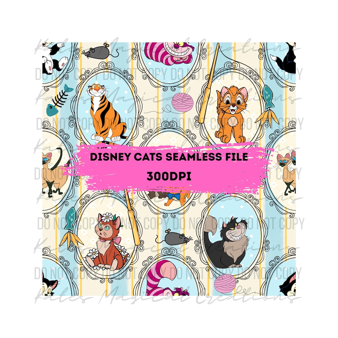 Disney Cars Seem Less Pattern Disney Cats Cute Seamless Pattern. Digital Paper. DIGITAL DOWNLOAD ...