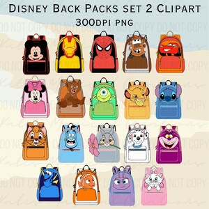 Disney Backpacks Set 2 Clipart