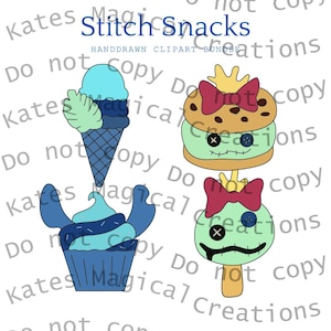 Stitch & Scrump Snacks Hand Drawn Clipart