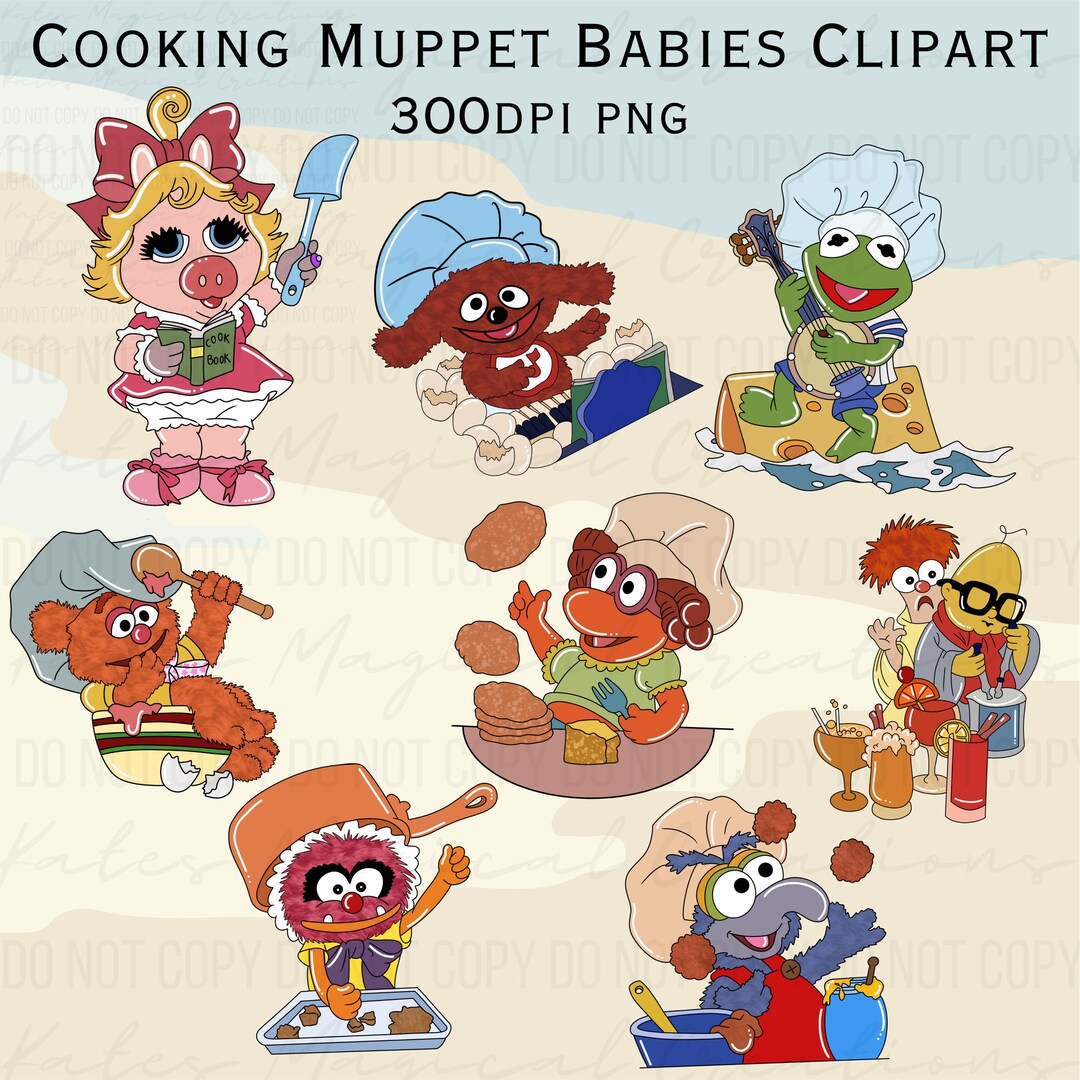 Cook Muppet Pinterest Cooking Muppet Babies Hand Drawn Clipart - Etsy