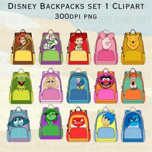 Disney Backpacks Set 1 Clipart