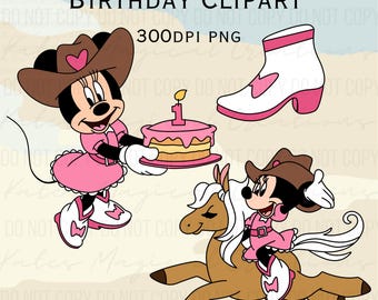 Minnie Mouse 1st Birthday Hand Drawn Clipart