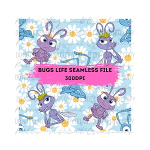 A Bugs Life Cute Seamless Pattern. Digital Paper. DIGITAL DOWNLOAD Printable