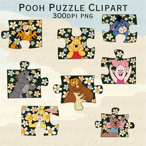 Winnie Puuh Puzzle Teile Handgezeichnete Clipart
