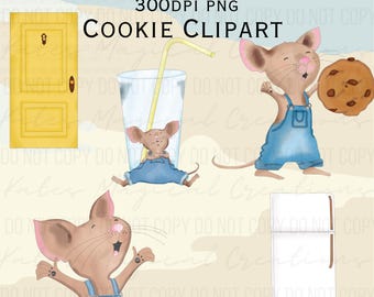 Clipart dibujado a mano "Si le das una galleta a un ratón"